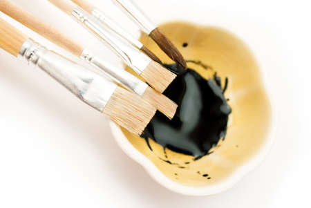 Chinese calligraphy kit, a fragment.の写真素材