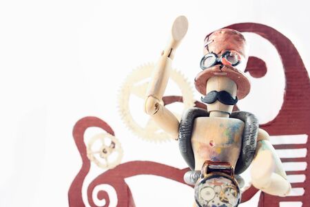 Classic wooden dummy in steampunk world.の写真素材