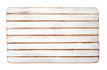 White shabby wooden planks isolated on white.の写真素材