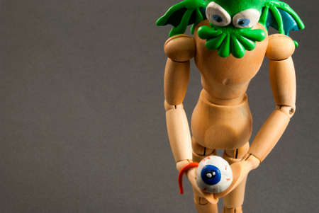 Classic wooden dummy series. Cthulhu cosplay.