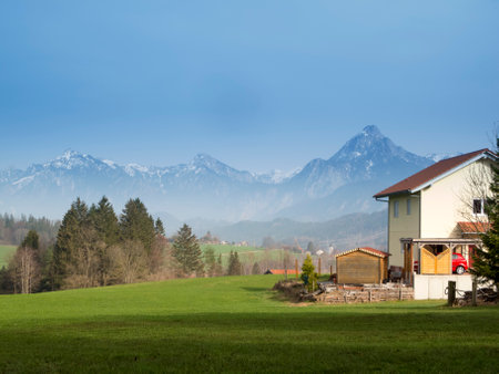 landscape in the German alpsのeditorial素材