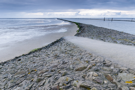 sundown in East Frisia beachの写真素材