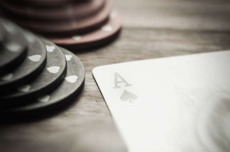 Close up ace of spadeの写真素材