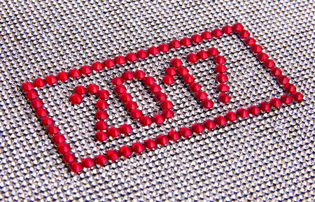 Year 2017 made by red rhinestones on a crystal canvas background