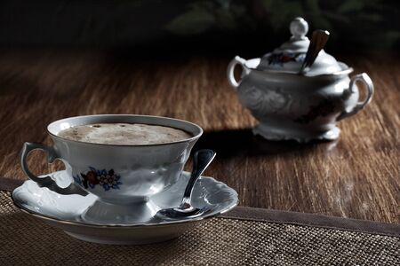 Cup of coffee  Mysterious light