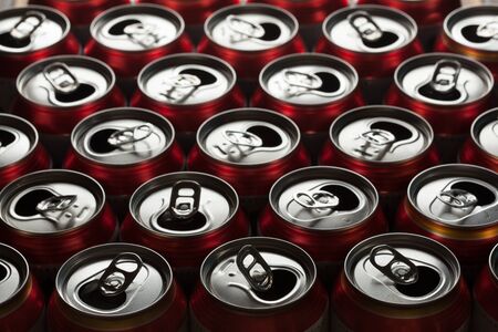 Empty beer cans. Shallow depth of field