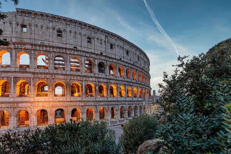 RomeItaly ; 03 28 2022; Photograph of the Colosseum in Rome with some very beautiful sunset skiesのeditorial素材
