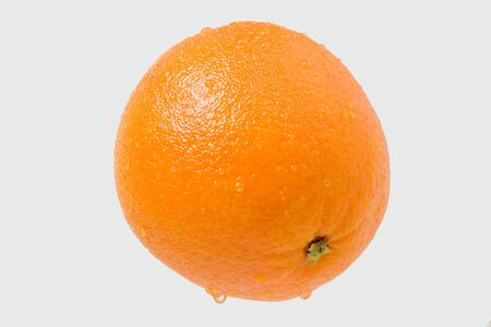 Ripe juicy orange with drops. Studio shoot.の写真素材