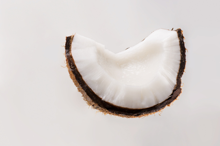 Fresh coconut on white isolated background. Studio shoot.の写真素材