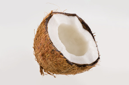 Fresh coconut on white isolated background. Studio shoot.の写真素材