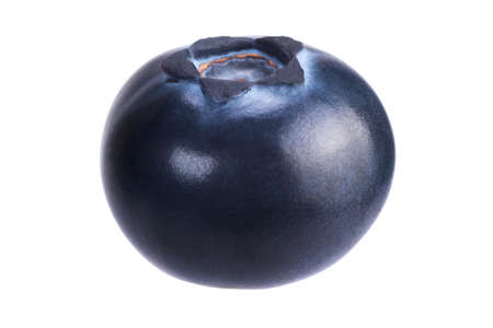 Single blueberry or huckleberry on white background. Studio shoot.の写真素材