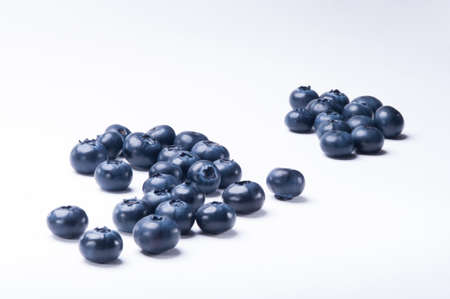 Group of blueberries on white background. Studio shoot.の写真素材