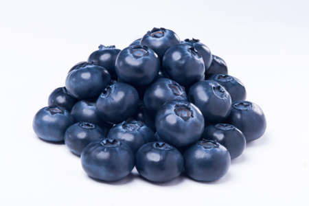 Group of blueberries on white background. Studio shoot.の写真素材