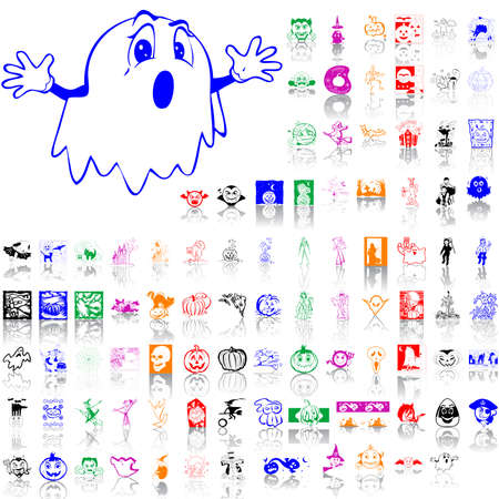 Set of Halloween sketches. Part 6. Isolated groups and layers. Global colors.  のイラスト素材