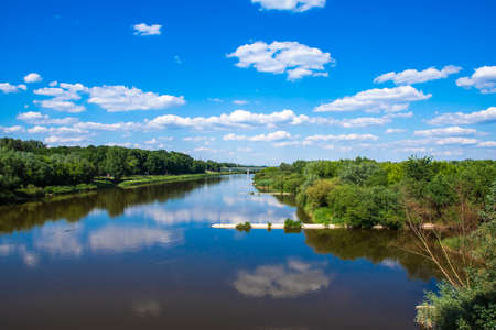Central Europe river on a sunny summer day. Summerの写真素材
