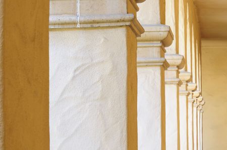 columns of an old buildingの写真素材