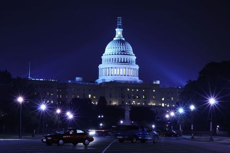 Capitol Building at nightの写真素材