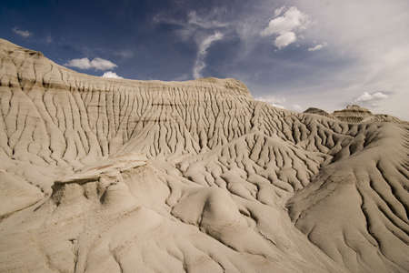 deserted arid landscape like on the moonの写真素材