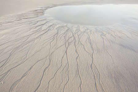 abstract radial pattern on sandy beachの写真素材