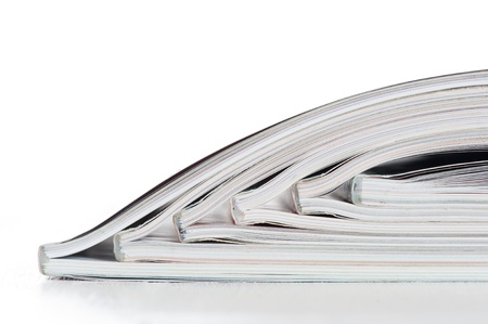 Close up of some open magazinesの写真素材