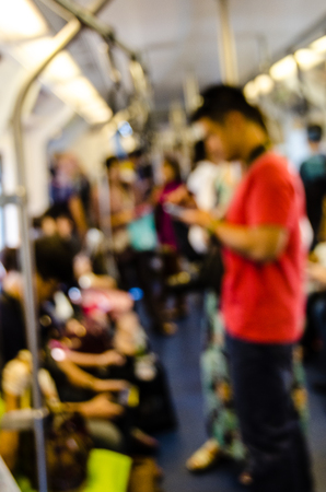 blurred metro scene in a big city in Asiaの写真素材