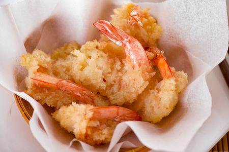 Spicy asian fried shrimp called bang bangの写真素材