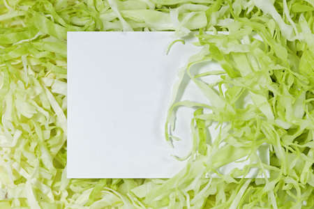 Paper with green vegetablesの写真素材