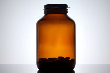 Close up on a medicine bottleの写真素材
