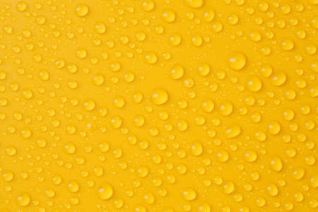 Water-drops on yellowの写真素材