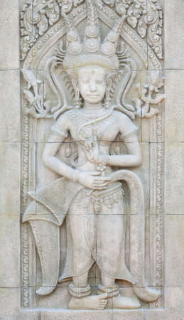 Apsara on the wall, Angkor Watの写真素材