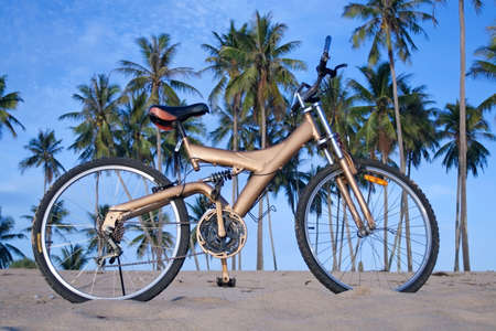 Bicycle at beachの写真素材