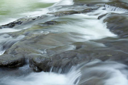 Waterfall in tropical forest, Thailandの写真素材