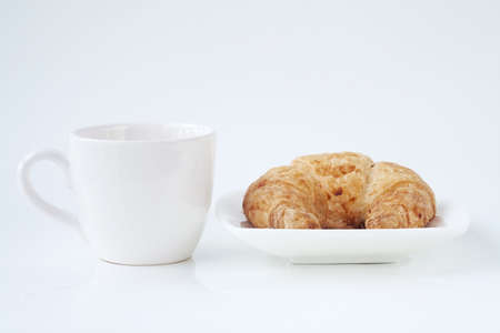 Coffee and croissantの写真素材