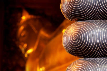 Reclining Buddha statue in Wat Pho in Bangkok