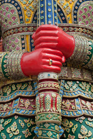 Closeup of Giant Buddha at Grand Palace, Bangkokの写真素材
