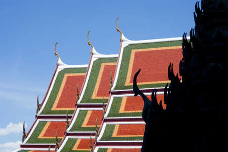 Wat Ratchanaddaram Worawihan Roofs (Loha Prasat), Bangkok
