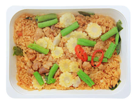 Stir-fried Pork with Basil Leaf and Riceの写真素材