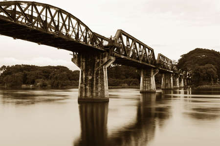 Bridge on the river Kwai, Kanchanaburi, Thailandの写真素材