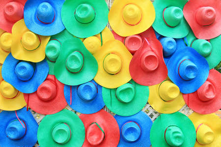 Colorful hats backgroundの写真素材