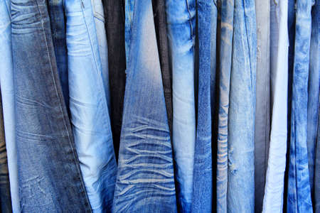 Blue jeans in a shopの写真素材