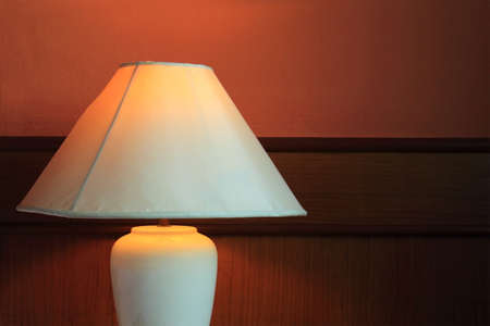 Desk Lamp with Bedの写真素材