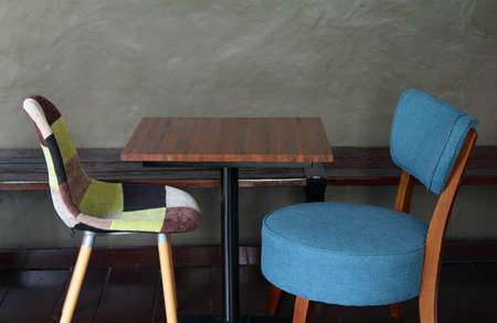 Table and chairs in a cafe