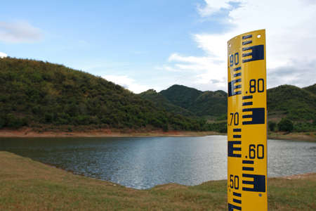 Water level at the dam in Thailandの写真素材