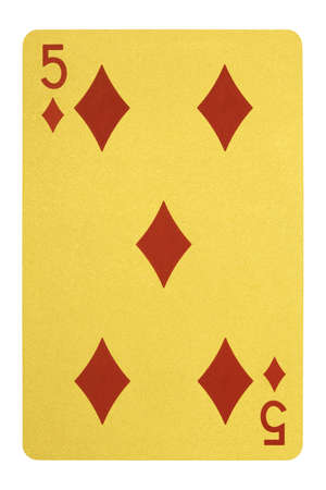 Golden playing cards, Five of diamonds