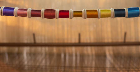 Traditional loom machine in Thailand