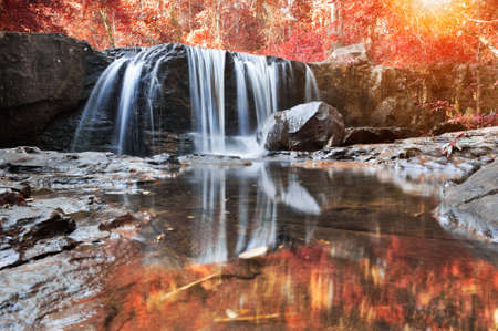 beautiful water fall in thailandの写真素材