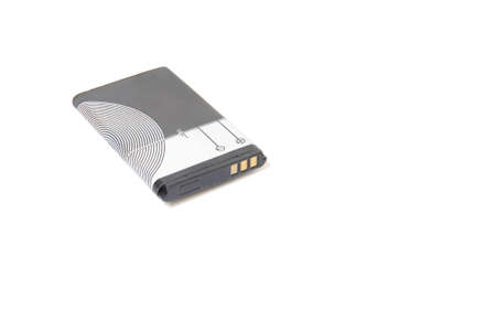 Rechargeable cell phone battery. Isolated on white background.の写真素材