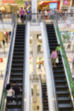 blurred image in department store for background usage .の写真素材