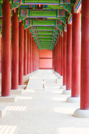 Gyeongbokgung Palace. Traditional Korean architecture at Seoul, South Korea
