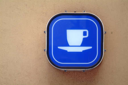 blue coffee boardの写真素材